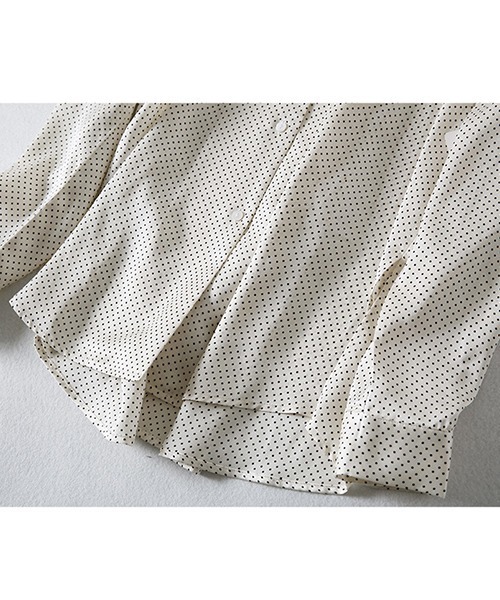 chuclla(チュクラ)の「【chuclla】【2020/SS】ポルカドット柄 サテンタッチ ラペルカラーシャツ chw1045(シャツ/ブラウス・レディース・ホワイト/ブラック・FREE)」の20枚目の写真