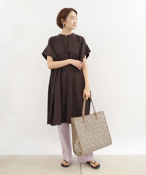 DouDou(ドゥドゥ)の「綿レーヨンBIGシャツ(シャツ/ブラウス・レディース・オフホワイト/レンガ/ダークブラウン・FREE)」の8枚目の写真