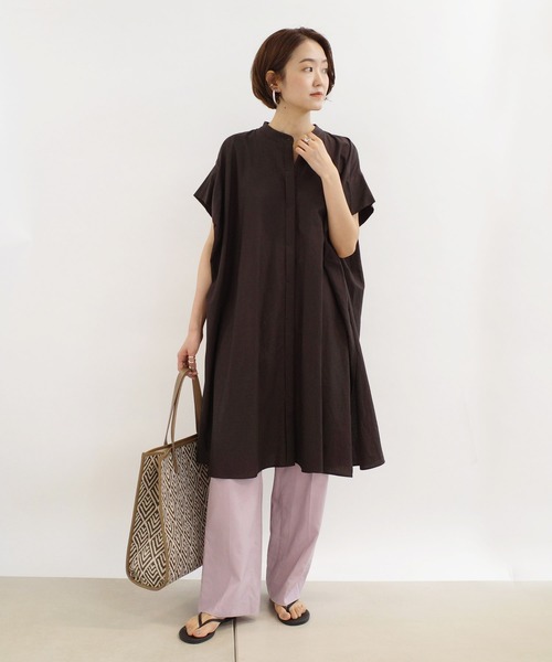 DouDou(ドゥドゥ)の「綿レーヨンBIGシャツ(シャツ/ブラウス・レディース・オフホワイト/レンガ/ダークブラウン・FREE)」の19枚目の写真