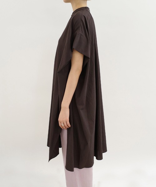 DouDou(ドゥドゥ)の「綿レーヨンBIGシャツ(シャツ/ブラウス・レディース・オフホワイト/レンガ/ダークブラウン・FREE)」の9枚目の写真