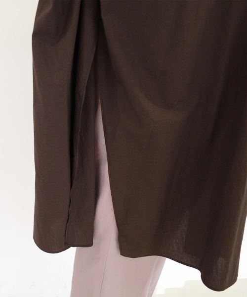 DouDou(ドゥドゥ)の「綿レーヨンBIGシャツ(シャツ/ブラウス・レディース・オフホワイト/レンガ/ダークブラウン・FREE)」の16枚目の写真