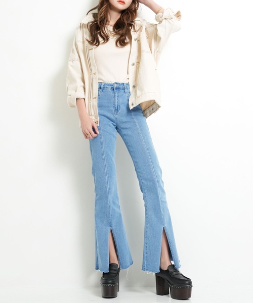 Nissy naptime センタースリットパンツ ブルー Sサイズ