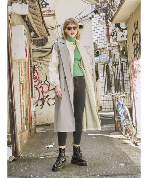 トレンチレイヤードライダースコート トレンチコート Jouetie ジュエティ のファッション