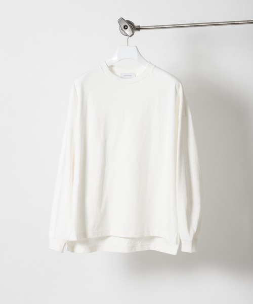 ADAM ET ROPE'（アダムエロペ）の「〈WEB・一部店舗限定〉ヘビーウェイト ドロップショルダー L/S Tee（Tシャツ/カットソー・メンズ・ホワイト/ブラック/ベージュ・M/L）」の6枚目の写真