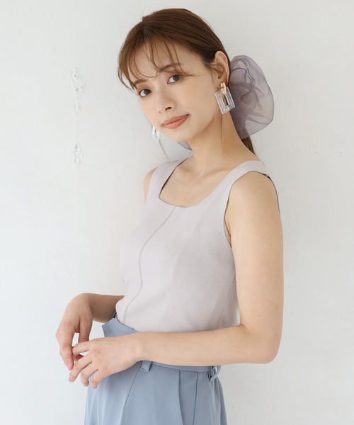 one after another NICE CLAUP（ワンアフターアナザーナイスクラップ）の「ニットタンクトップビスチェ（タンクトップ・レディース・オフホワイト/グリーン/ブルーグレー/コーラル・FREE）」の14枚目の写真