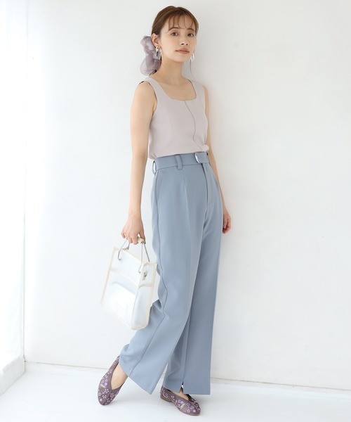 one after another NICE CLAUP（ワンアフターアナザーナイスクラップ）の「ニットタンクトップビスチェ（タンクトップ・レディース・オフホワイト/グリーン/ブルーグレー/コーラル・FREE）」の11枚目の写真