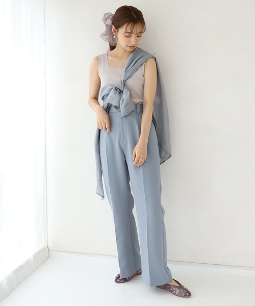 one after another NICE CLAUP（ワンアフターアナザーナイスクラップ）の「ニットタンクトップビスチェ（タンクトップ・レディース・オフホワイト/グリーン/ブルーグレー/コーラル・FREE）」の17枚目の写真