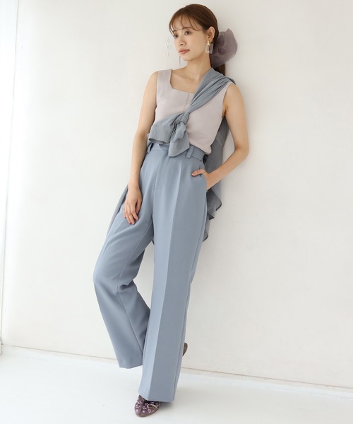 one after another NICE CLAUP（ワンアフターアナザーナイスクラップ）の「ニットタンクトップビスチェ（タンクトップ・レディース・オフホワイト/グリーン/ブルーグレー/コーラル・FREE）」の20枚目の写真