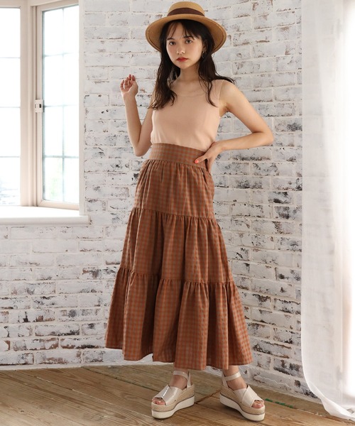 one after another NICE CLAUP（ワンアフターアナザーナイスクラップ）の「ニットタンクトップビスチェ（タンクトップ・レディース・オフホワイト/グリーン/ブルーグレー/コーラル・FREE）」の6枚目の写真