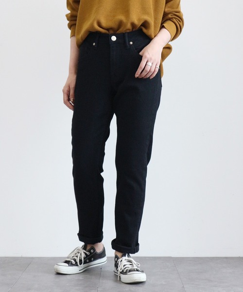 AMERICAN HOLIC（アメリカンホリック）の「テーパードデニム　＊（デニムパンツ・レディース・インディゴブルー/ワンウォッシュ/ブラック/ライトインディゴブルー・S/M/L/XXS/XS）」の2枚目の写真