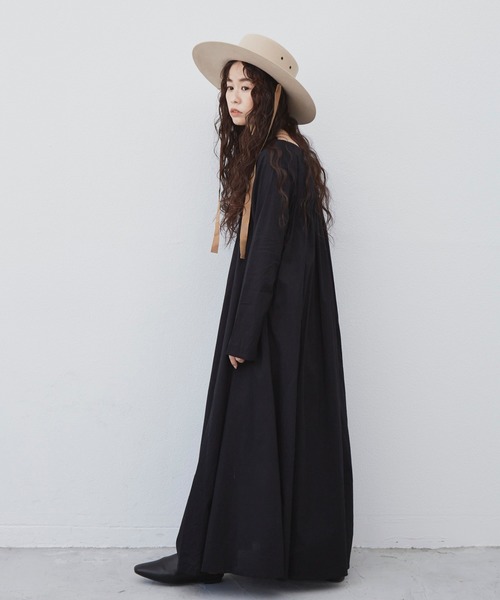 Libra Cue（リブラ キュー）の「Libra ビンテージライクコットンボリュームワンピース（ワンピース・レディース・ブラック/ブラウン/ダークブルー・FREE）」の20枚目の写真