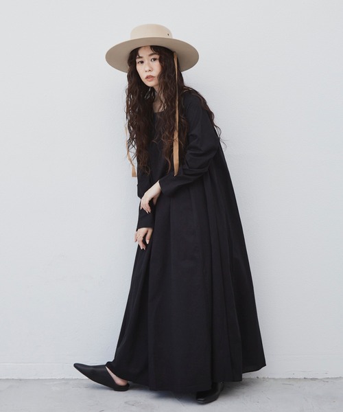 Libra Cue（リブラ キュー）の「Libra ビンテージライクコットンボリュームワンピース（ワンピース・レディース・ブラック/ブラウン/ダークブルー・FREE）」の18枚目の写真