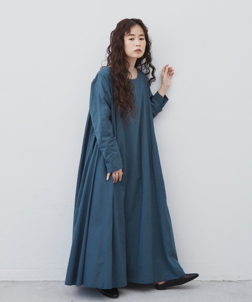 Libra Cue（リブラ キュー）の「Libra ビンテージライクコットンボリュームワンピース（ワンピース・レディース・ブラック/ブラウン/ダークブルー・FREE）」の15枚目の写真