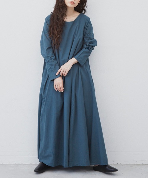 Libra Cue（リブラ キュー）の「Libra ビンテージライクコットンボリュームワンピース（ワンピース・レディース・ブラック/ブラウン/ダークブルー・FREE）」の14枚目の写真