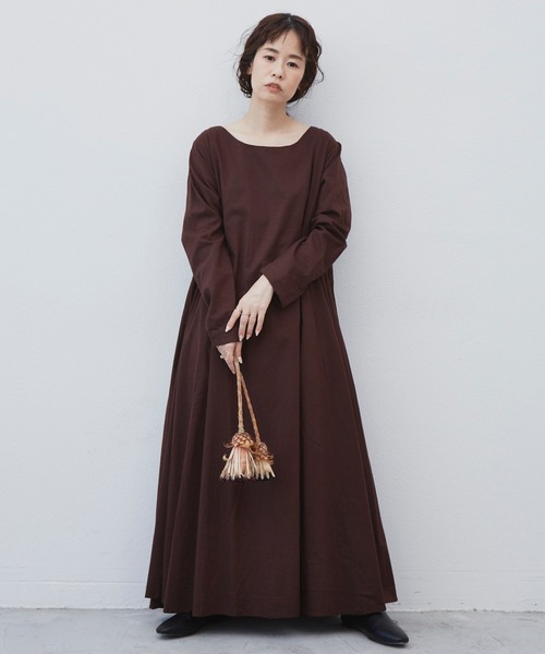 Libra Cue（リブラ キュー）の「Libra ビンテージライクコットンボリュームワンピース（ワンピース・レディース・ブラック/ブラウン/ダークブルー・FREE）」の13枚目の写真