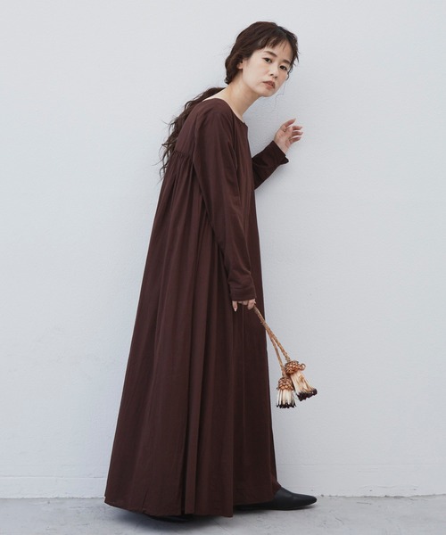 Libra Cue（リブラ キュー）の「Libra ビンテージライクコットンボリュームワンピース（ワンピース・レディース・ブラック/ブラウン/ダークブルー・FREE）」の11枚目の写真