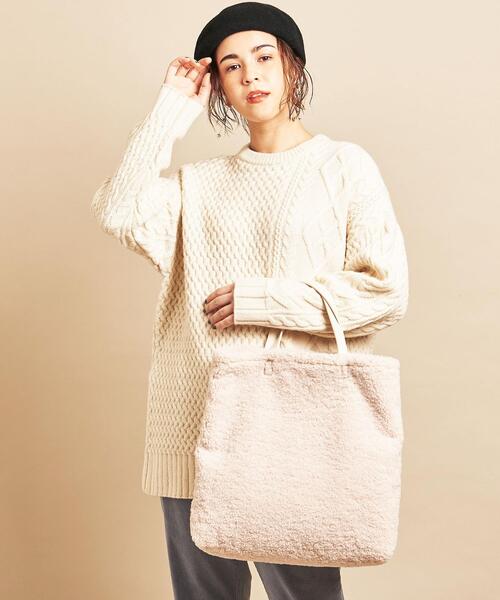 BEAUTY&YOUTH UNITED ARROWS（ビューティーアンドユースユナイテッドアローズ）の「BY∴ フェイクレザー×ボアリバーシブルトートバッグ -2WAY- ◆（トートバッグ・レディース・ブラウン/オフホワイト/ブラック・FREE）」の21枚目の写真