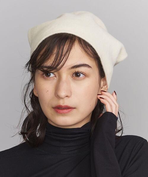 BEAUTY&YOUTH UNITED ARROWS（ビューティーアンドユースユナイテッドアローズ）の「BY ニットスムースビーニー ◆（ニットキャップ/ビーニー・レディース・ブラック/ダークブラウン/オフホワイト・FREE）」の8枚目の写真