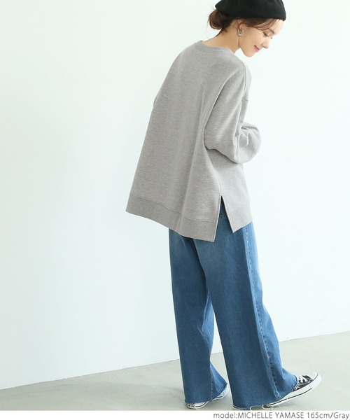 coca(coca)(コカ)の「ミニ裏毛ロゴプリントスウェット(スウェット・レディース・チャコールグレー/ネイビー/グレー/アイボリー・ONE SIZE)」の7枚目の写真