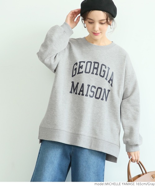 coca(coca)(コカ)の「ミニ裏毛ロゴプリントスウェット(スウェット・レディース・チャコールグレー/ネイビー/グレー/アイボリー・ONE SIZE)」の9枚目の写真