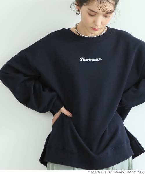 coca(coca)(コカ)の「ミニ裏毛ロゴプリントスウェット(スウェット・レディース・チャコールグレー/ネイビー/グレー/アイボリー・ONE SIZE)」の16枚目の写真