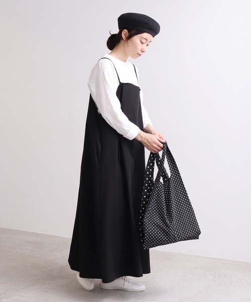 yuni（ユニ　）の「キュプラ/コットン dot プリント bag（トートバッグ・レディース・ホワイト×ブラック・FREE）」の6枚目の写真