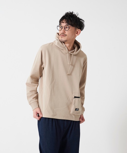 OUTDOOR PRODUCTS APPAREL（アウトドアプロダクツアパレル）の「防シワポケットプルパーカー 　UVカット　ポケット付き　ワンポイントブランドロゴ（パーカー・メンズ・アイボリー/ベージュ/ブラック・X-LARGE/LARGE/MEDIUM）」の13枚目の写真