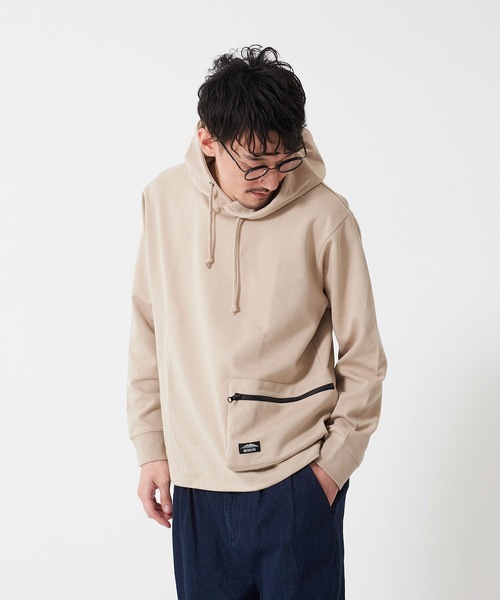 OUTDOOR PRODUCTS APPAREL（アウトドアプロダクツアパレル）の「防シワポケットプルパーカー 　UVカット　ポケット付き　ワンポイントブランドロゴ（パーカー・メンズ・アイボリー/ベージュ/ブラック・X-LARGE/LARGE/MEDIUM）」の12枚目の写真