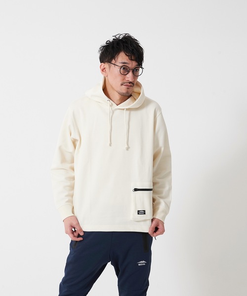 OUTDOOR PRODUCTS APPAREL（アウトドアプロダクツアパレル）の「防シワポケットプルパーカー 　UVカット　ポケット付き　ワンポイントブランドロゴ（パーカー・メンズ・アイボリー/ベージュ/ブラック・X-LARGE/LARGE/MEDIUM）」の10枚目の写真