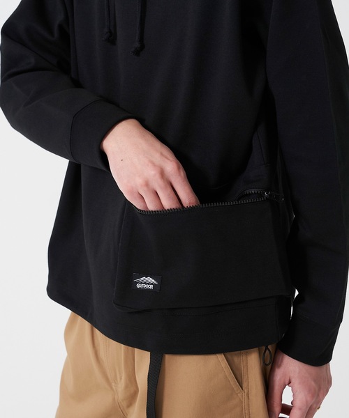 OUTDOOR PRODUCTS APPAREL（アウトドアプロダクツアパレル）の「防シワポケットプルパーカー 　UVカット　ポケット付き　ワンポイントブランドロゴ（パーカー・メンズ・アイボリー/ベージュ/ブラック・X-LARGE/LARGE/MEDIUM）」の5枚目の写真