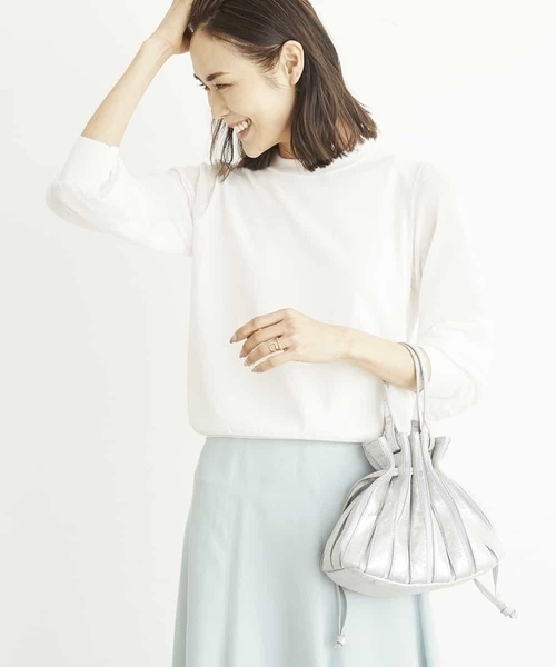 MK MICHEL KLEIN（エムケーミッシェルクラン）の「【2WAY】メッシュプリーツミニバッグ（トートバッグ・レディース・ネイビー/シルバー/オレンジ・00）」の3枚目の写真