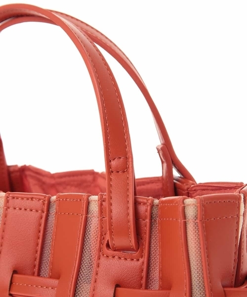MK MICHEL KLEIN（エムケーミッシェルクラン）の「【2WAY】メッシュプリーツミニバッグ（トートバッグ・レディース・ネイビー/シルバー/オレンジ・00）」の9枚目の写真