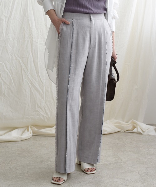 LHELBIE（レルビエ）の「プリントパイピングブッチャーパンツ（その他パンツ・レディース・ブラック/ベージュ/グレー・M）」の3枚目の写真