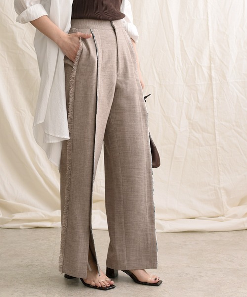 LHELBIE（レルビエ）の「プリントパイピングブッチャーパンツ（その他パンツ・レディース・ブラック/ベージュ/グレー・M）」の13枚目の写真