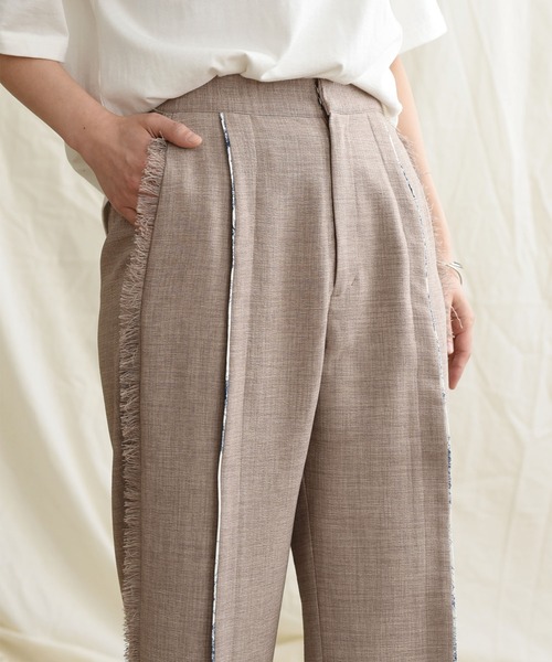 LHELBIE（レルビエ）の「プリントパイピングブッチャーパンツ（その他パンツ・レディース・ブラック/ベージュ/グレー・M）」の14枚目の写真