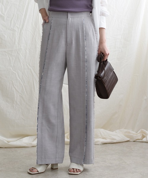 LHELBIE（レルビエ）の「プリントパイピングブッチャーパンツ（その他パンツ・レディース・ブラック/ベージュ/グレー・M）」の16枚目の写真