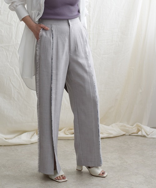 LHELBIE（レルビエ）の「プリントパイピングブッチャーパンツ（その他パンツ・レディース・ブラック/ベージュ/グレー・M）」の17枚目の写真