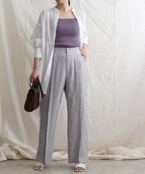 LHELBIE（レルビエ）の「プリントパイピングブッチャーパンツ（その他パンツ・レディース・ブラック/ベージュ/グレー・M）」の18枚目の写真