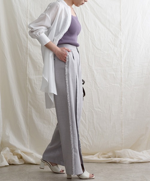 LHELBIE（レルビエ）の「プリントパイピングブッチャーパンツ（その他パンツ・レディース・ブラック/ベージュ/グレー・M）」の19枚目の写真