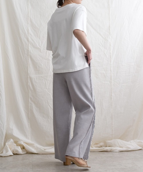 LHELBIE（レルビエ）の「プリントパイピングブッチャーパンツ（その他パンツ・レディース・ブラック/ベージュ/グレー・M）」の22枚目の写真