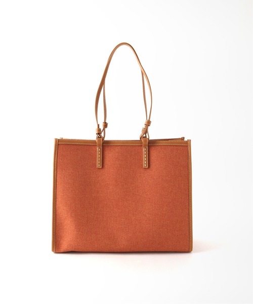 Simplicite（サンプリシテ）の「マテリアル ビッグトートバッグ（トートバッグ・レディース・ブラウン/オレンジ・FREE）」の7枚目の写真
