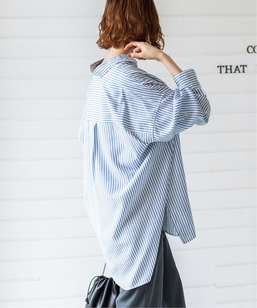 極美品♪イエナ SOMELOSリヨセルシャツ ストライプ ゆったりオーバーサイズ 極美品♪イエナ SOMELOSリヨセルシャツ ストライプ ゆったり