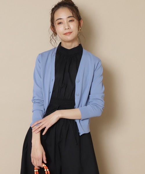 N.（N. Natural Beauty Basic）（エヌエヌナチュラルビューティーベーシック）の「◆ハイツイストコットンレーヨンＶカーディガン（カーディガン/ボレロ・レディース・アッシュブラウン/クリーム/ブルー/ネイビー/オレンジ・MEDIUM）」の5枚目の写真