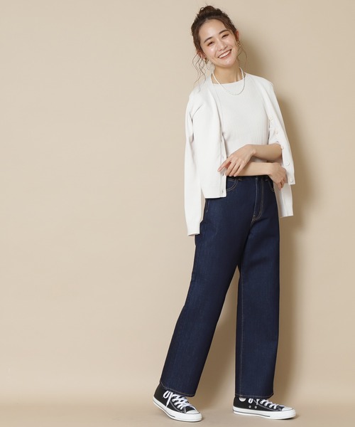 N.（N. Natural Beauty Basic）（エヌエヌナチュラルビューティーベーシック）の「◆ハイツイストコットンレーヨンＶカーディガン（カーディガン/ボレロ・レディース・アッシュブラウン/クリーム/ブルー/ネイビー/オレンジ・MEDIUM）」の6枚目の写真