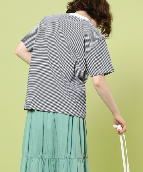 FREAK'S STORE（フリークスストア）の「Danton/ダントン CREW POCKET TEE/クルーポケットティー(半袖ポケットTシャツ)（Tシャツ/カットソー・レディース・ネイビー・34/36）」の7枚目の写真