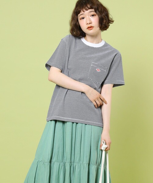 FREAK'S STORE（フリークスストア）の「Danton/ダントン CREW POCKET TEE/クルーポケットティー(半袖ポケットTシャツ)（Tシャツ/カットソー・レディース・ネイビー・34/36）」の3枚目の写真