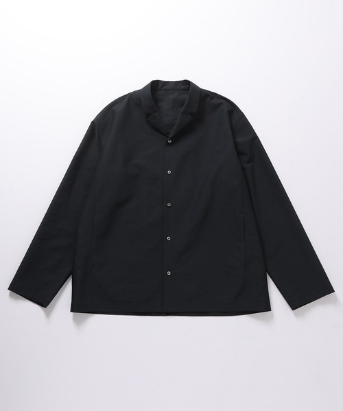 ADAM ET ROPE'（アダムエロペ）の「【吸水速乾/超軽量】ルーズシルエット オープンカラーシャツ/セットアップ対応（シャツ/ブラウス・メンズ・ブラック・S/M/L/XL/XS）」の5枚目の写真