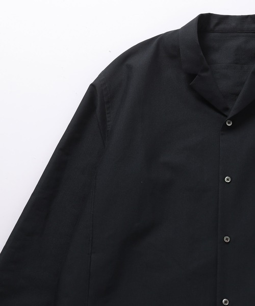 ADAM ET ROPE'（アダムエロペ）の「【吸水速乾/超軽量】ルーズシルエット オープンカラーシャツ/セットアップ対応（シャツ/ブラウス・メンズ・ブラック・S/M/L/XL/XS）」の6枚目の写真