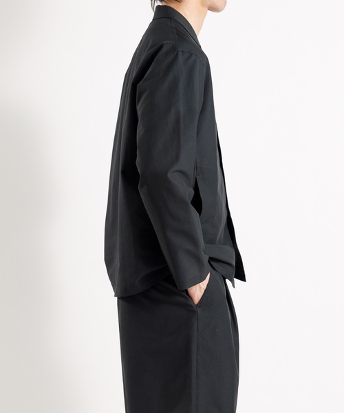 ADAM ET ROPE'（アダムエロペ）の「【吸水速乾/超軽量】ルーズシルエット オープンカラーシャツ/セットアップ対応（シャツ/ブラウス・メンズ・ブラック・S/M/L/XL/XS）」の12枚目の写真