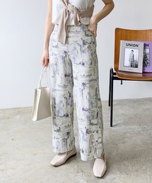 LIAN | 水彩柄ストレートパンツ(その他パンツ)